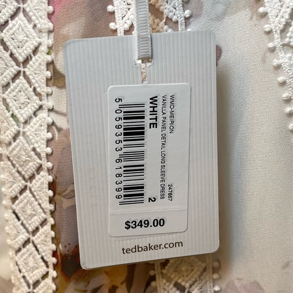 TED BAKER Meirion Floral & Lace Trim Dress Size 2/US Size 6 - Picture 5 of 5